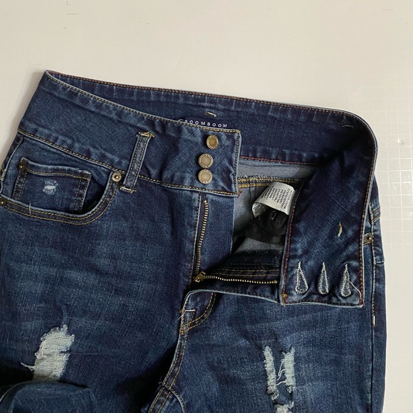 BoomBoom Jeans Women’s Blue High Rise Skinny Stretch Denim Distressed 5/27 - Picture 3 of 15